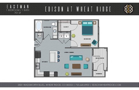 Eastman Floorplan at The Edison at Wheat Ridge, Colorado, 80033